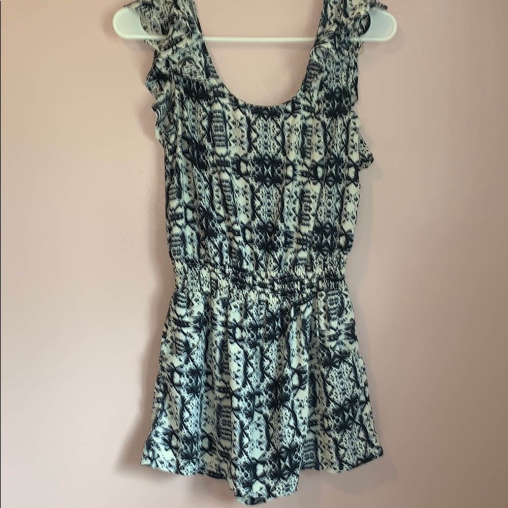 Blue and White Romper